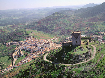 Aerial view of Feria. Badajoz province. Extremadura. Spain